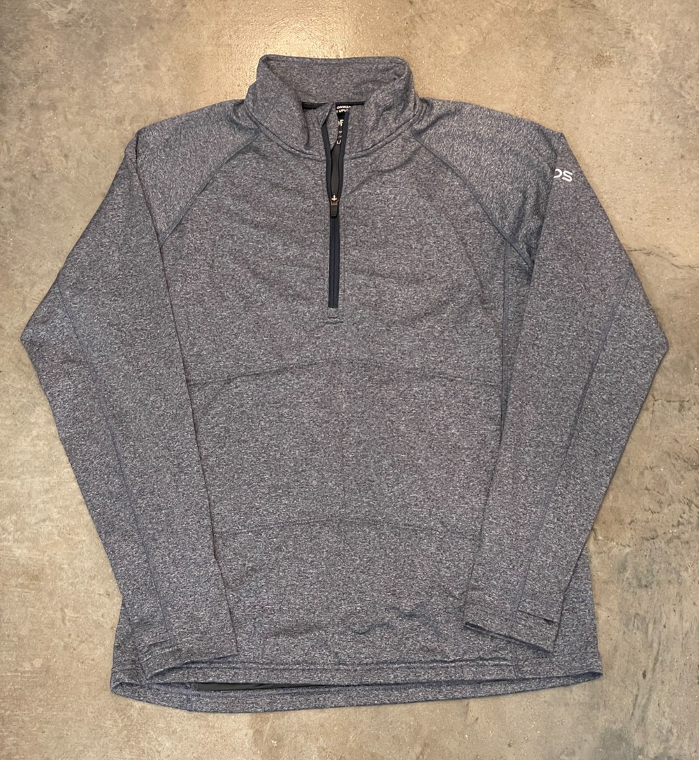Oros Explorer 1/4 Zip Jacket Mens L Gray Blue Padded Stretch Thermal Performance